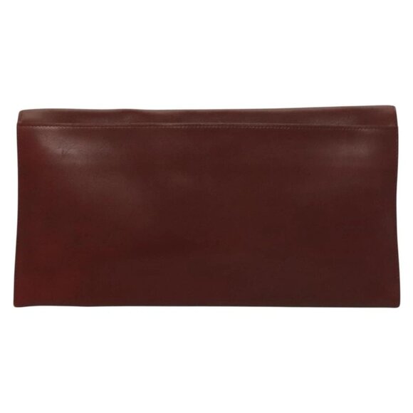 CARTIER Must Line Clutch Bag Leather Bordeaux Gold - Picture 2 of 15